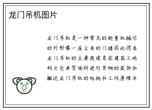 龙门吊机图片